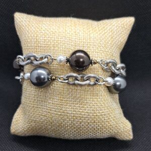 Brighton Double Layer Ball and Bead Silver Plated Bracelet